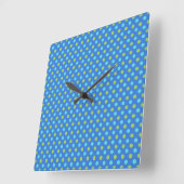 Platz- oder Rundwand-Uhr, Blue Moons Polka Docks Quadratische Wanduhr (Winkel)