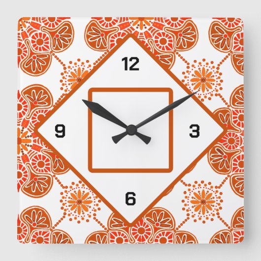 Platz Orange Wall Uhr für Landküche (Vorderseite)