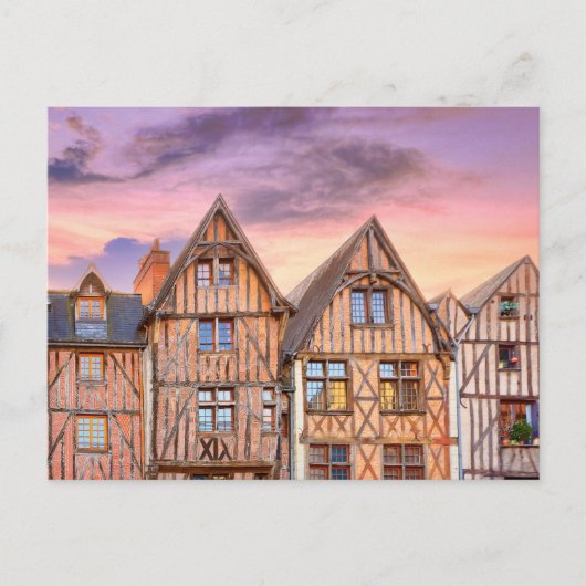 Platz Plumereau in Tours, Frankreich Postkarte (Vorderseite)