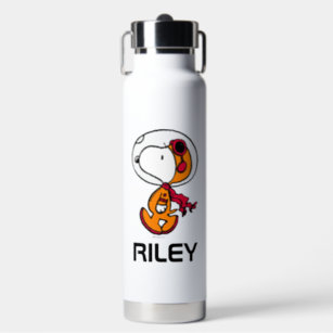 PLATZ   Snoopy Astronaut   Name hinzufügen Trinkflasche