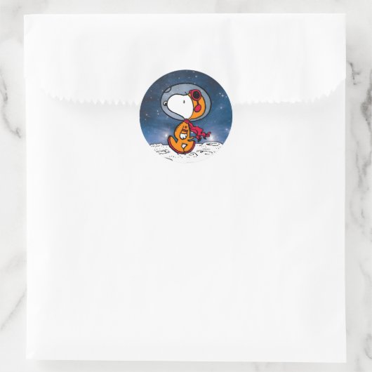 PLATZ | Snoopy Astronaut Runder Aufkleber (Tasche)
