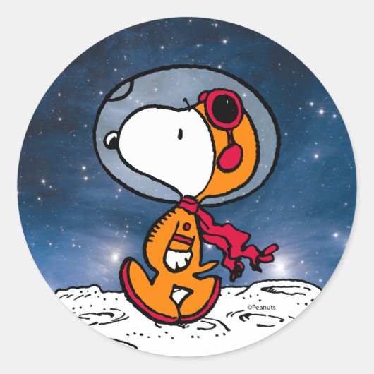 PLATZ | Snoopy Astronaut Runder Aufkleber (Vorderseite)
