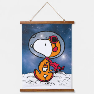 PLATZ   Snoopy Astronaut Wandteppich Mit Holzrahmen
