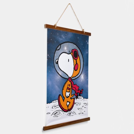 PLATZ | Snoopy Astronaut Wandteppich Mit Holzrahmen (Gewinkelt)