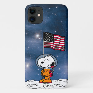 PLATZ   Snoopy mit Flaggenastronaut Case-Mate iPhone Hülle