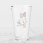 PLATZ | Snoopy mit Flaggenastronaut Glas (Rückseite)