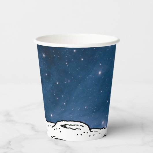 PLATZ | Snoopy mit Flaggenastronaut Pappbecher (Rückseite)