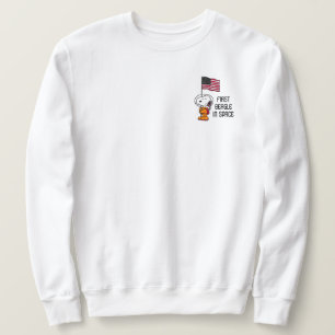 PLATZ   Snoopy mit Flaggenastronaut Sweatshirt