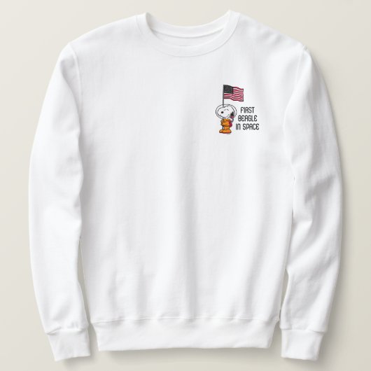 PLATZ | Snoopy mit Flaggenastronaut Sweatshirt (Design vorne)