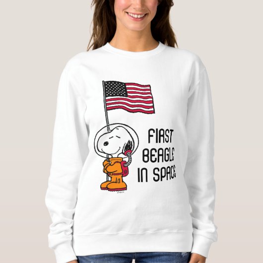 PLATZ | Snoopy mit Flaggenastronaut Sweatshirt (Vorderseite)