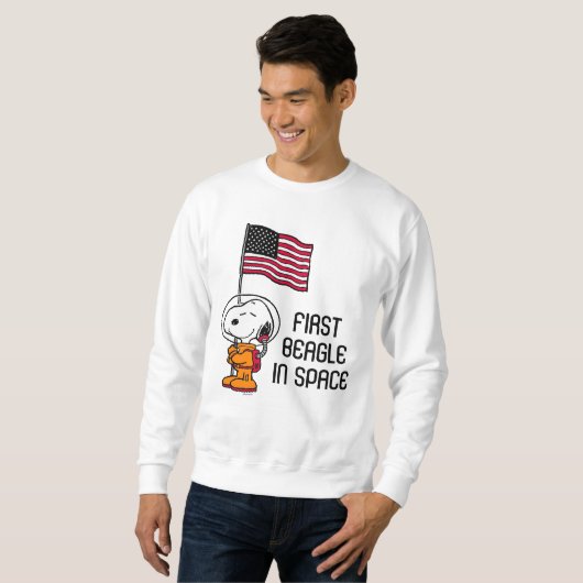 PLATZ | Snoopy mit Flaggenastronaut Sweatshirt (Vorne ganz)