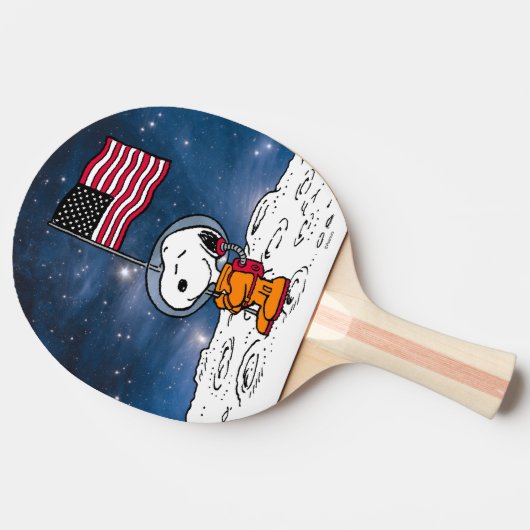 PLATZ | Snoopy mit Flaggenastronaut Tischtennis Schläger (Seitenansicht)
