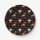 PLATZ | Snoopy Space Anzug Schwarzes Muster Pappteller (Vorderseite)