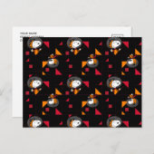 PLATZ | Snoopy Space Anzug Schwarzes Muster Postkarte (Vorne/Hinten)