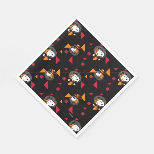 PLATZ | Snoopy Space Anzug Schwarzes Muster Serviette (Ecke)