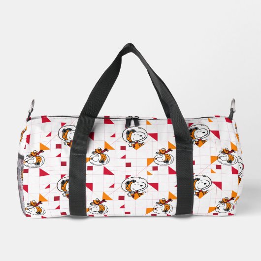 PLATZ | Snoopy Space Anzug Weißes Muster Duffle Bag (Rückseite)