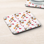 PLATZ | Snoopy Space Anzug Weißes Muster Getränkeuntersetzer (Linke Seite)