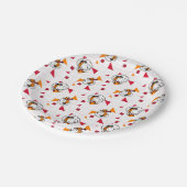 PLATZ | Snoopy Space Anzug Weißes Muster Pappteller (Schrägansicht)