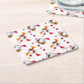 PLATZ | Snoopy Space Anzug Weißes Muster Rechteckiger Pappuntersetzer (angewinkelt)