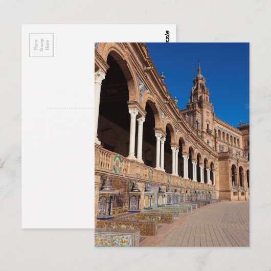 Platz Spanien, Sevilla Postkarte (Vorne/Hinten)