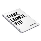 PLATZ. STARTEN. FLIEGEN! Minimalistisches Personal Notizblock (Rechte Seite)