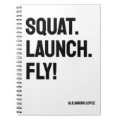 PLATZ. STARTEN. FLIEGEN! Minimalistisches Personal Notizblock (Vorderseite)