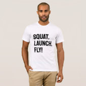 PLATZ. STARTEN. FLIEGEN! Motivierend Minimalistisc T-Shirt (Vorne ganz)