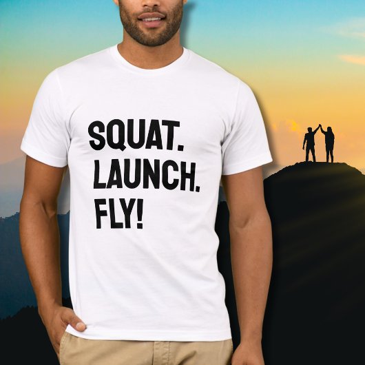PLATZ. STARTEN. FLIEGEN! Motivierend Minimalistisc T-Shirt