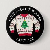 Platz Ugly Sweater Gewinner | Weihnachten Button (Vorderseite)