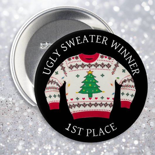 Platz Ugly Sweater Gewinner | Weihnachten Button