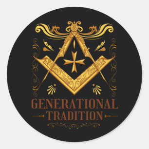 Platz und Kompass der Generationen Runder Aufkleber