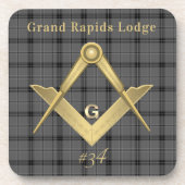 Platz und Kompass Kariert Getränkeuntersetzer (Vorderseite)