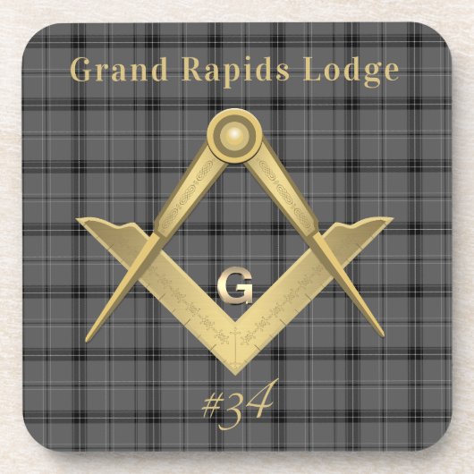 Platz und Kompass Kariert Getränkeuntersetzer (Vorderseite)