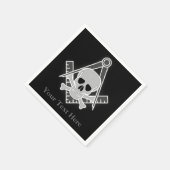 Platz und Kompass mit Inset Skull Serviette (Ecke)