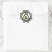 Platz und Kompass Quadratischer Aufkleber (Tasche)
