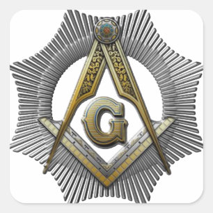 Platz und Kompass Quadratischer Aufkleber