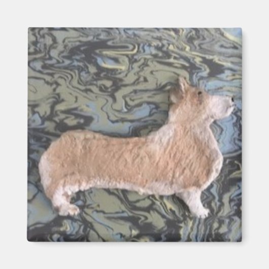 Platz und Runde Corgi Magnet (Vorne)