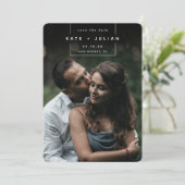 Platz weg | Einfaches modernes vertikales Foto Save The Date (Stehend Vorderseite)