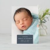 Platz weg | Silver Foil Birth Ankündigung (Stehend vorne)