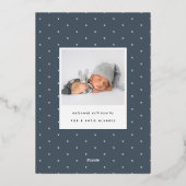 Platz weg | Silver Foil Birth Ankündigung (Rückseite)