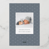 Platz weg | Silver Foil Birth Ankündigung (Rückseite)