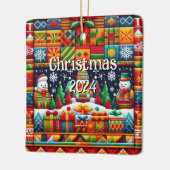 Platz Weihnachten 2024 Kente Muster Ornament (Links)