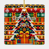 Platz Weihnachten 2024 Kente Muster Ornament (Rückseite)