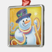Platz Weihnachtsbaumdekoration Snowman & tinsel. Ornament Aus Metall (Links)
