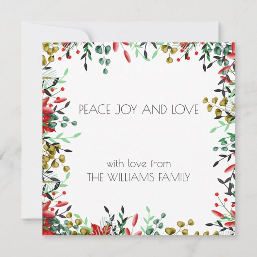 Platz Weihnachtskarte Blume Wreath (Rückseite)
