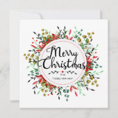 Platz Weihnachtskarte Blume Wreath (Vorderseite)