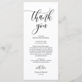 Platz zum Abendessen dank Kalligraphie Karten (Vorderseite)