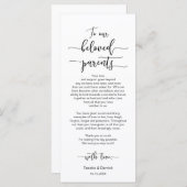 Platz zum Abendessen, Schwarzer Schriftart, danke Programm (Vorne/Hinten)