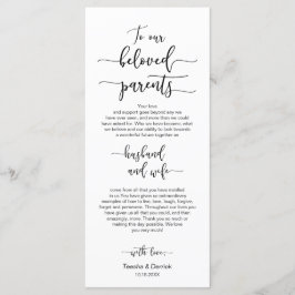 Platz zum Abendessen, Schwarzer Schriftart, danke Programm