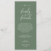 Platz zum Abendessen Vielen Dank, Sage Green Card Programm (Vorderseite)